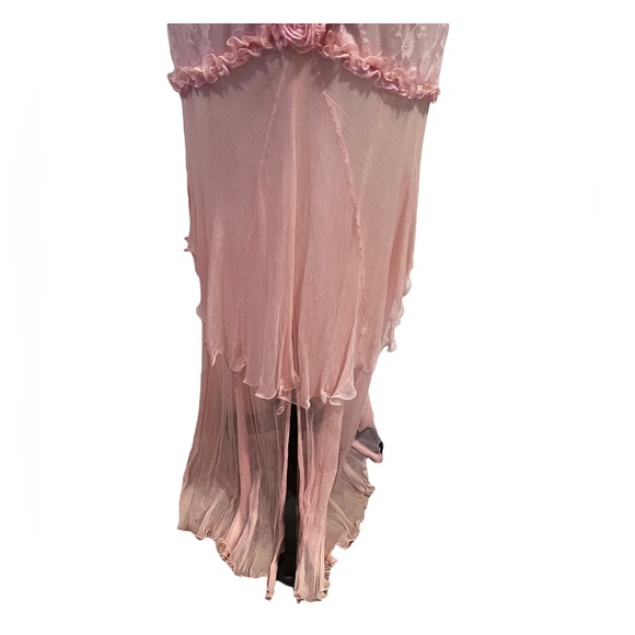 NWT CASSANDRA STONE SILK PINK DRESS W/ LACE OVERLAY DETAILS & BEADS HALTER TOP - Picture 8 of 11